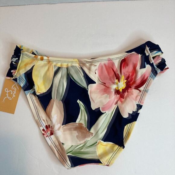 Kona Sol Swim Suit Bottoms Tropical Print Medium Bikini Bathing - Picture 4 of 6